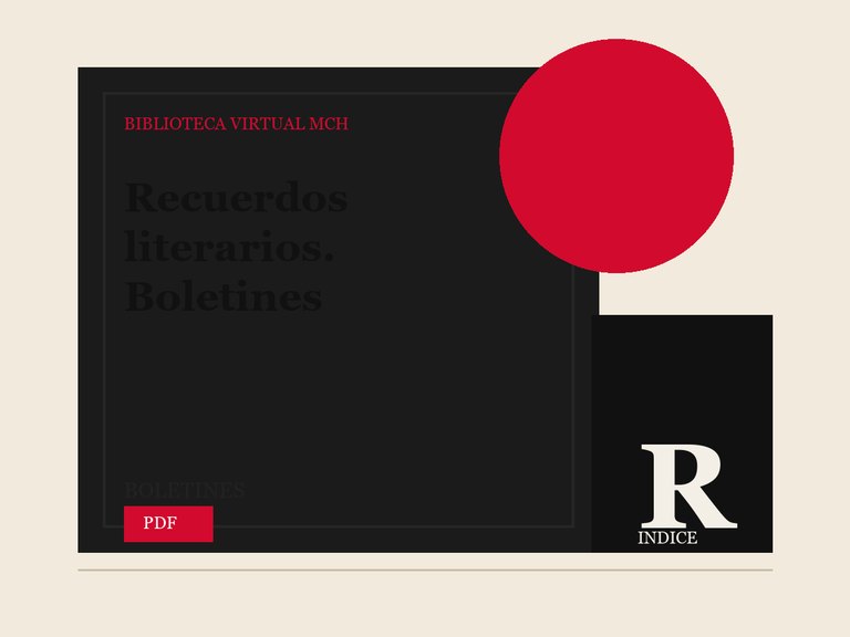 Portada de Recuerdos literarios. Boletines